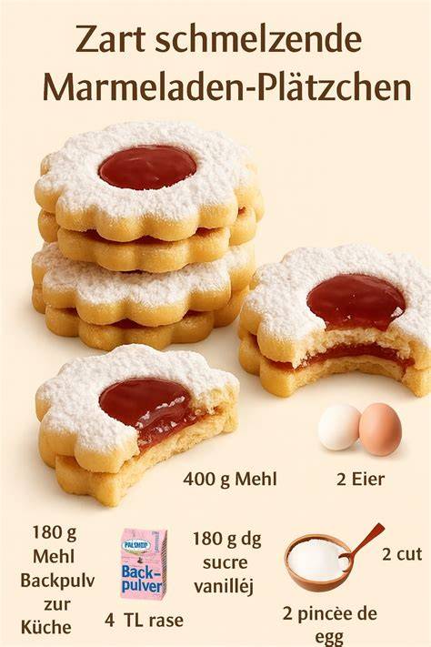 Hildabrötchen / Hilda Kekse mit Puderzucker bestäubt