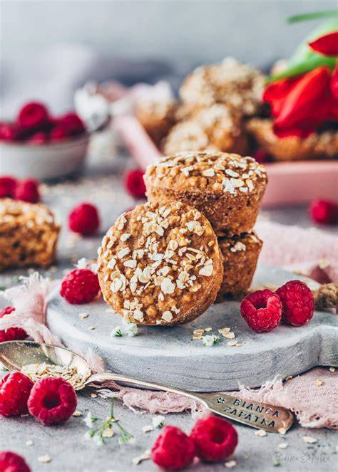 Himbeer Haferflocken Muffins im Backofen
