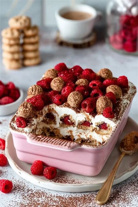 Himbeer Tiramisu auf dem Dessertbuffet