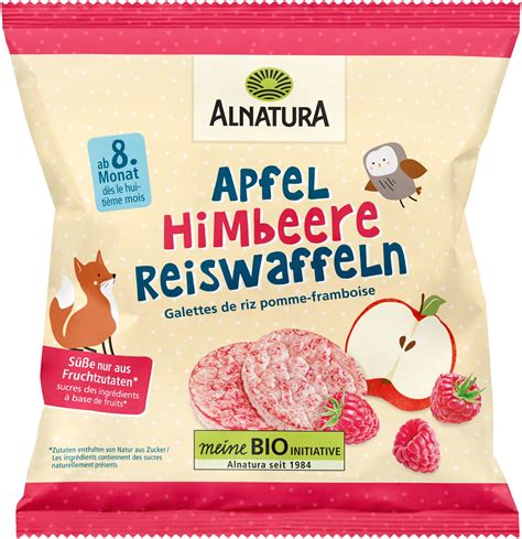 Himbeer-Erdnuss-Reiswaffeln Telleransicht