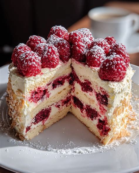 Himbeer-Kokos-Torte als fruchtige Variante ohne Gelatine