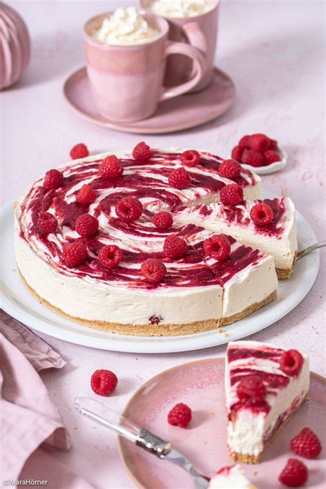 Himbeer-Schmand-Cheesecake - marmoriertes Topping