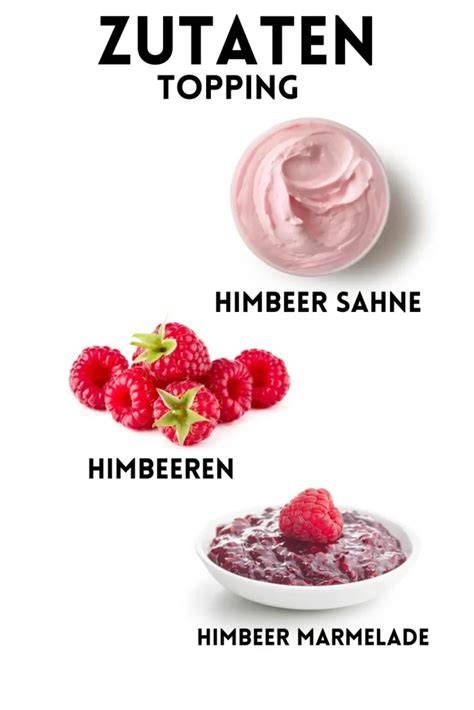 Himbeercreme-Zutaten und Prozess-Infografik