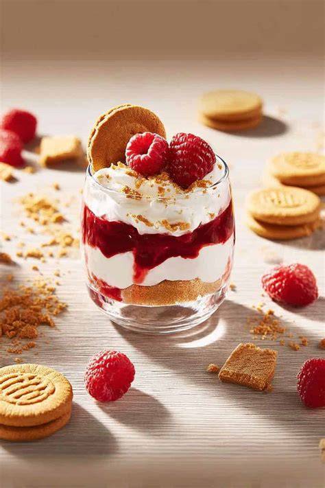 Himbeerdessert fertig serviert