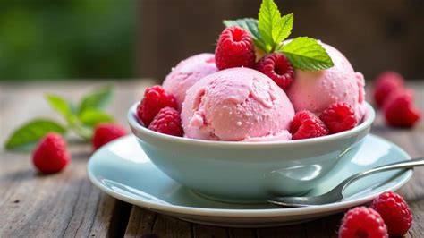 Himbeeren und Joghurt auf Eiswürfelform, Zutaten für Himbeer-Joghurt-Eis