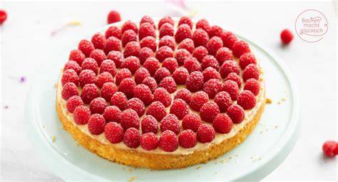 Himbeerkuchen für Social Media Präsentation