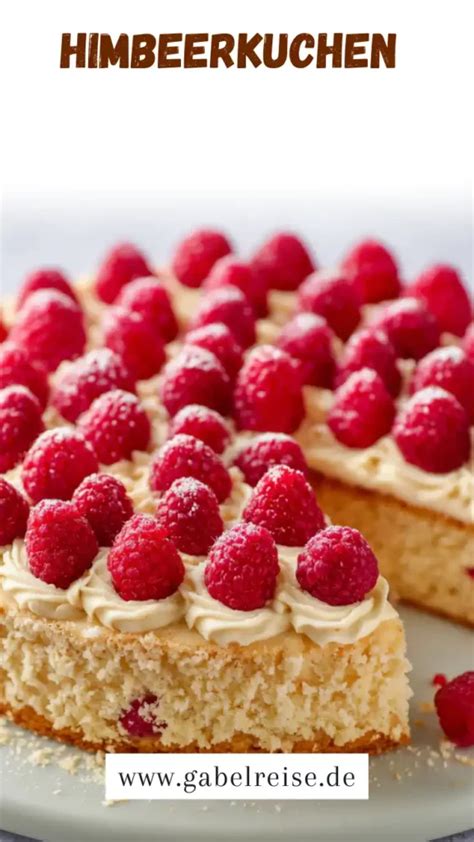 Himbeerkuchen mit Pudding und frischen Himbeeren