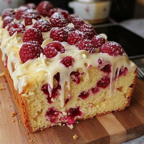 Himbeerkuchen mit weißer Schokolade auf einer festlichen Tafel