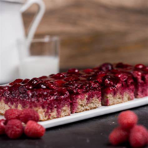Himbeerkuchen-Variante des Blitzkuchens