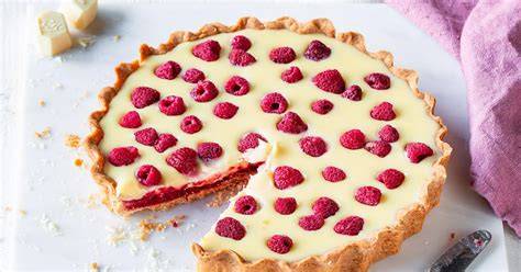 Himbeertarte mit weißer Schokoladencreme