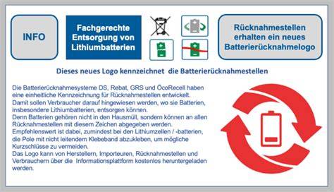 Hinweisgrafik: Batterie-Sicherheit und Entsorgung