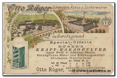 Historische Aufnahme der Schokoladenfabrik Otto Rüger im Lockwitzgrund