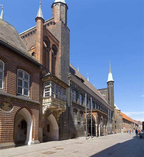 Historische Aufnahme des Niederegger Stammhauses in der Breiten Straße, Lübeck