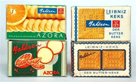 Historische Bahlsen-Verpackung im Gelb seit 1971