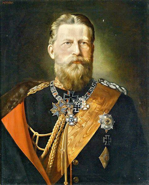 Historische Darstellung: Kaiser Friedrich III. und Lebkuchen-Kinder