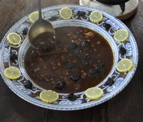 Historische Darstellung Plum Pottage und Plum Pudding