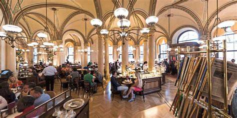 Historische Darstellung Wiener Kaffeehaus und Habsburger Hof