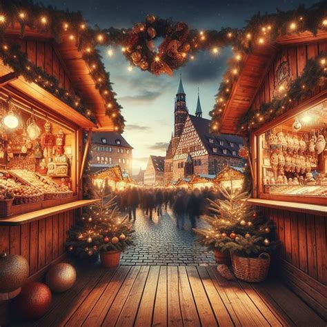 Historische Darstellung von Lebkuchen und Weihnachtsmärkten
