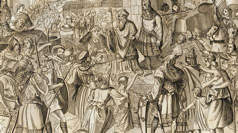 Historische Darstellung von Marzipanherstellung im Mittelalter