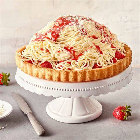 Historische Darstellung von Spaghettieis und moderne Spaghetti Torte