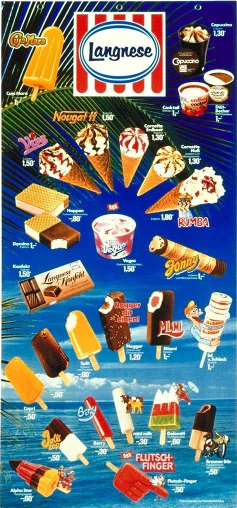 Historische Eiskarte von Langnese