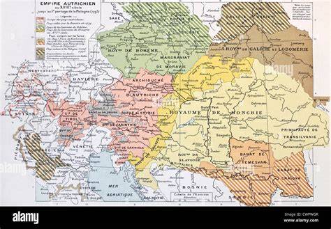 Historische Entwicklung des Croissants, Karte von Österreich und Frankreich