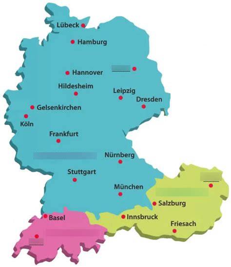 Historische Grafik: Herkunft der Hildabrötchen, Karte DACH-Region