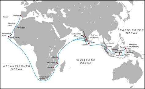 Historische Handelsrouten des Zuckers von Indien nach Europa