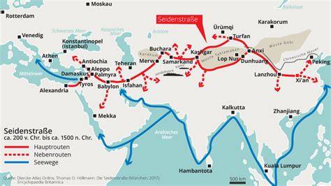Historische Handelsrouten und Verbreitung von Milchreis: China, Indien, Seidenstraße, Europa