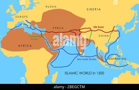 Historische Handelsrouten zwischen Orient und Europa