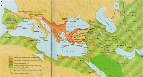 Historische Karte: Byzanz und Ausbreitung nach Nordgriechenland