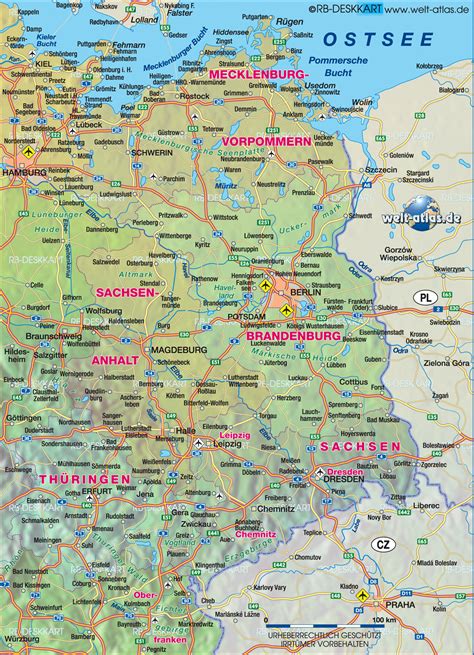 Historische Karte: Verbreitung des Prasselkuchens in Ostdeutschland