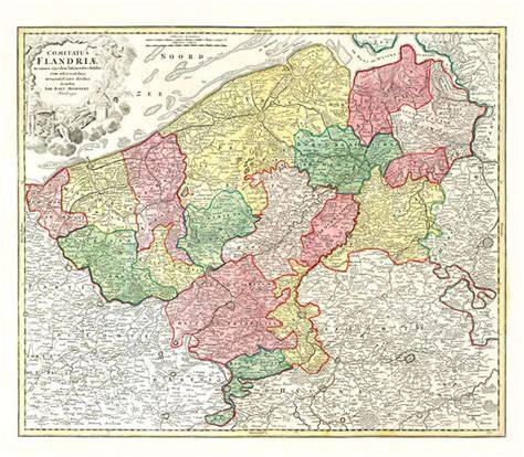 Historische Karte Belgien mit Geburtsorten der Waffeln