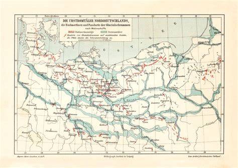 Historische Karte Norddeutschlands mit markierten Regionen der Torte