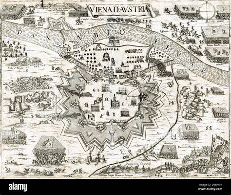 Historische Karte der Belagerung Wiens 1683