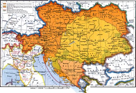Historische Karte der Croissant-Ausbreitung von Österreich nach Frankreich