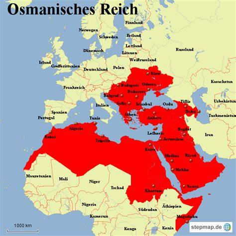 Historische Karte des Osmanischen Reiches mit Verbreitung von Halva