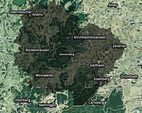 Historische Karte von Alsenz und der Nordpfalz mit jüdischen Gemeinden um 1900