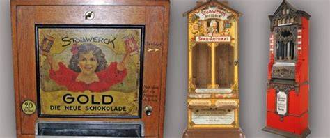 Historische Schokoladenprodukte: Sparbüchsen, Uhren, Automaten