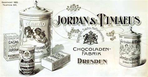 Historische Werbeanzeige der ersten Milchschokolade von Jordan & Timaeus aus 1839