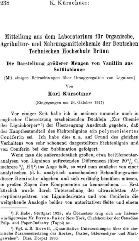 Historisches Flussdiagramm: Sulfitablauge -> Nitrobenzol-Oxidation -> Extraktion -> Vanillin