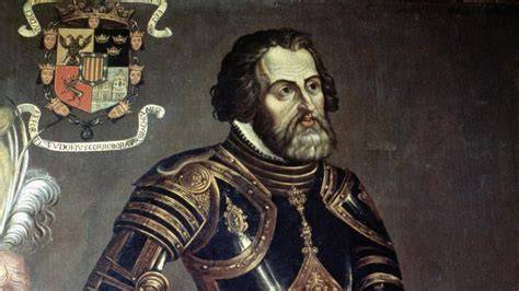Historisches Gemälde von Hernán Cortés und aztekischem Kakao