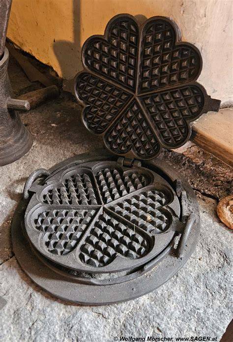 Historisches Waffeleisen und Musterprägung