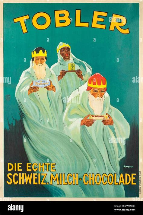 Historisches Werbeplakat mit Bergermädchen und Schokolade