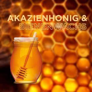Honig, Akazienhonig und Bienenwachs auf Haaren