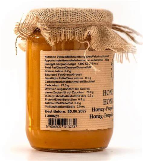Honig, Bienenwachs und Gelée Royale: Wirkstoff-Infografik für Haarreparatur