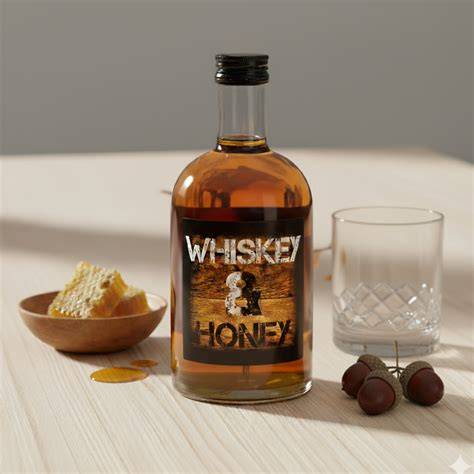 Honig Whiskey in der Flasche mit Gewürzen