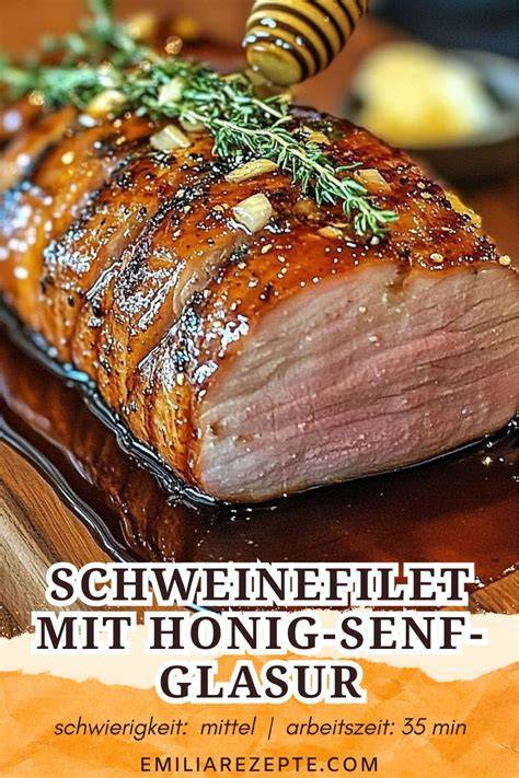 Honig und Senf Zutaten Glasur
