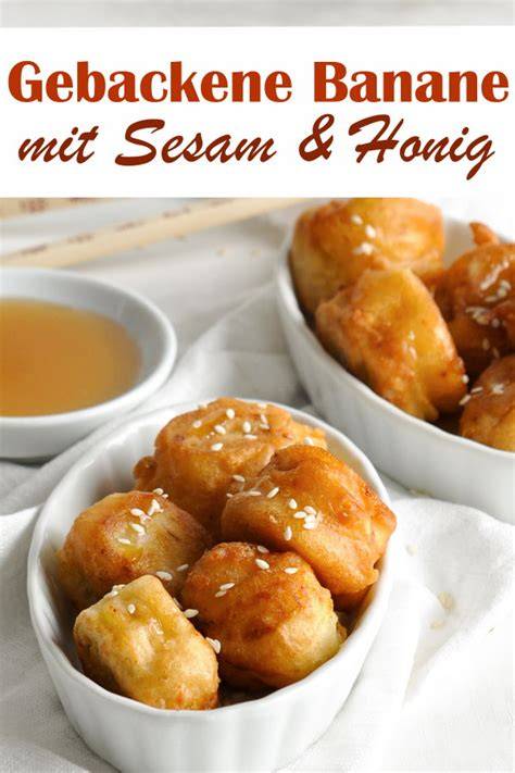 Honig-Bananen-Pfannkuchen mit Sesam