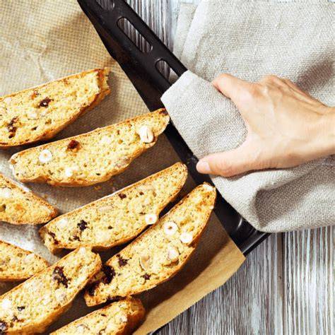 Honig-Cantuccini auf Backblech